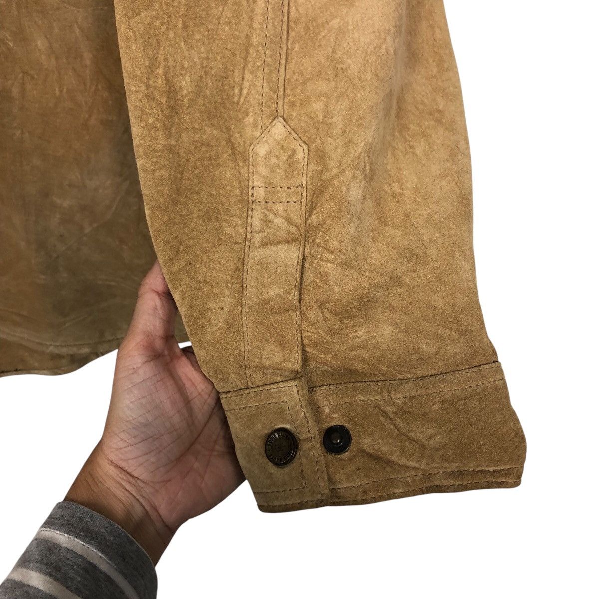 Eddie Bauer Vintage Biker Button Leather Jacket Eddie Bauer IsseyMiyake Size US XL / EU 56 / 4 - 16 Thumbnail