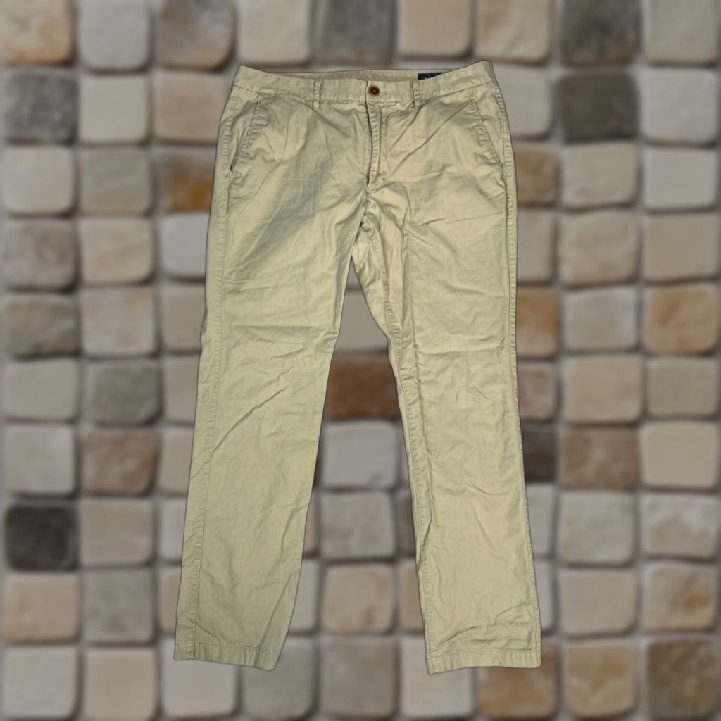 Bonobos Bonobos Slim Tailored Pants Mens 36 Beige Cotton Mid Rise Straight Leg Casual Pants Size US 36 / EU 52 - 1 Thumbnail