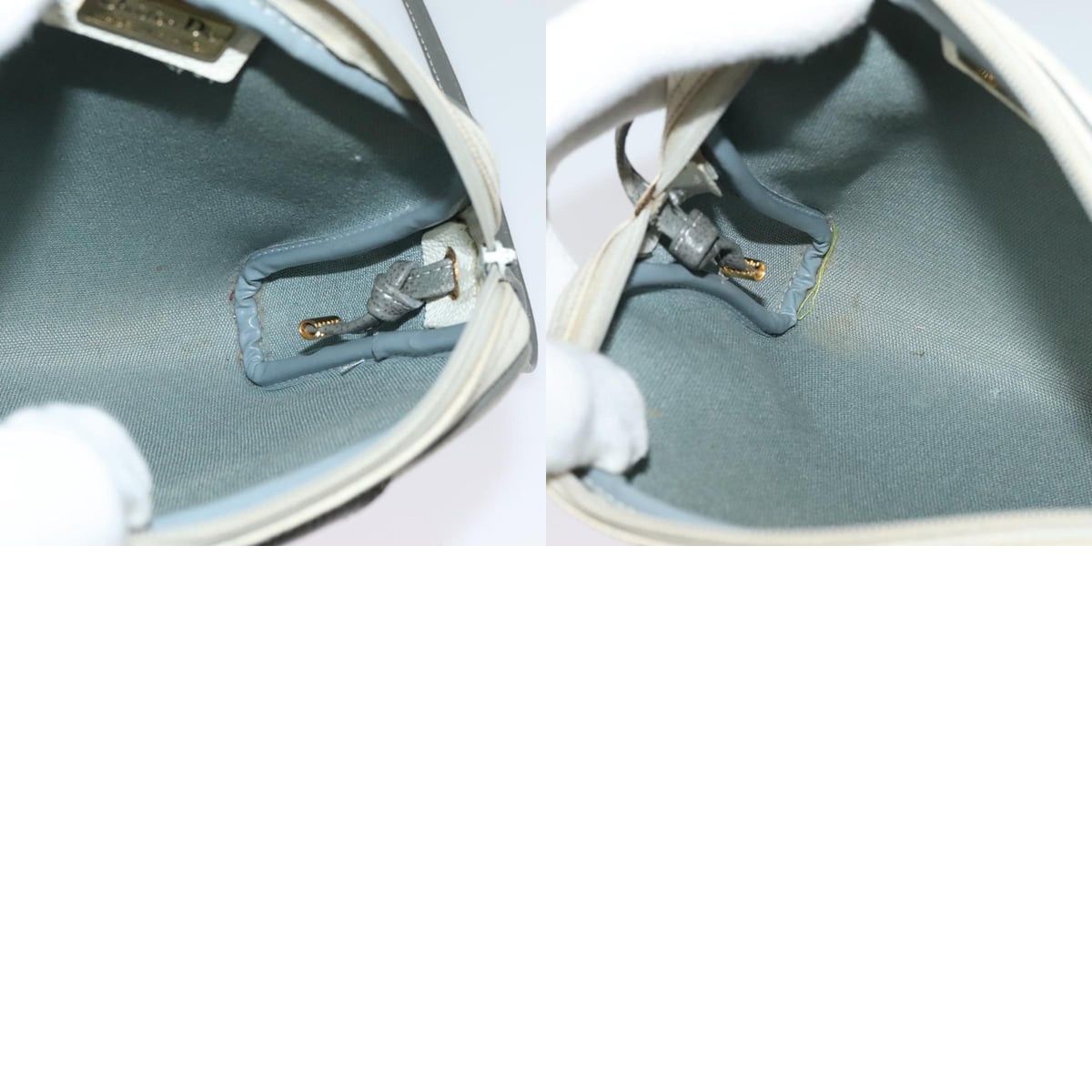 Dior DIOR Honeycomb Canvas Shoulder Bag Pvc White Gold Size ONE SIZE - 12 Thumbnail