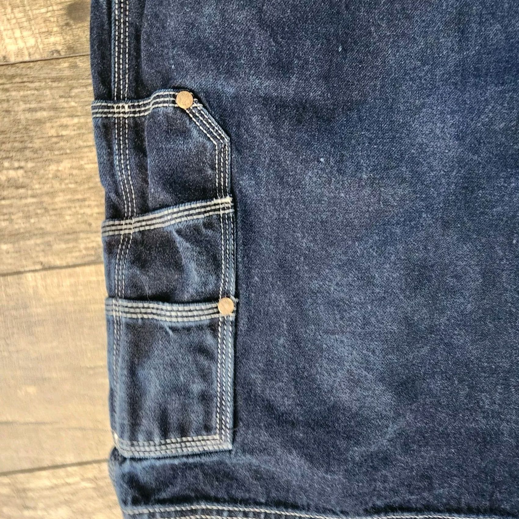 Pelle Pelle VINTAGE Pelle Pelle Men’s 42 Carpenter Jean Shorts Hip Hop Street Wear Jeans Blue 90s 2000s Men Size US 42 / EU 58 - 2 Thumbnail