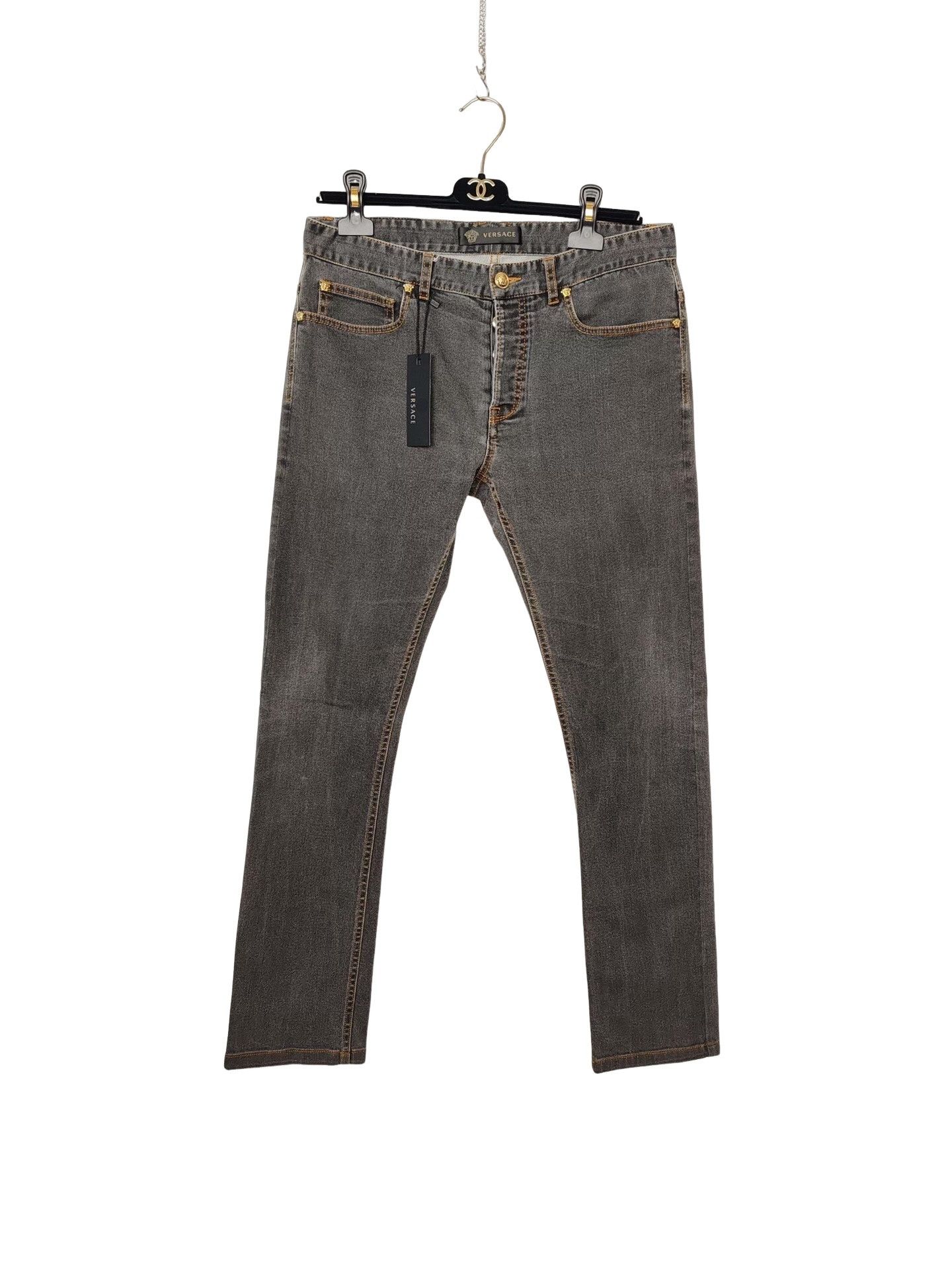 Versace Versace Gold Medusa Baroque Denim Jeans Size 33 Size US 33 - 1 Thumbnail