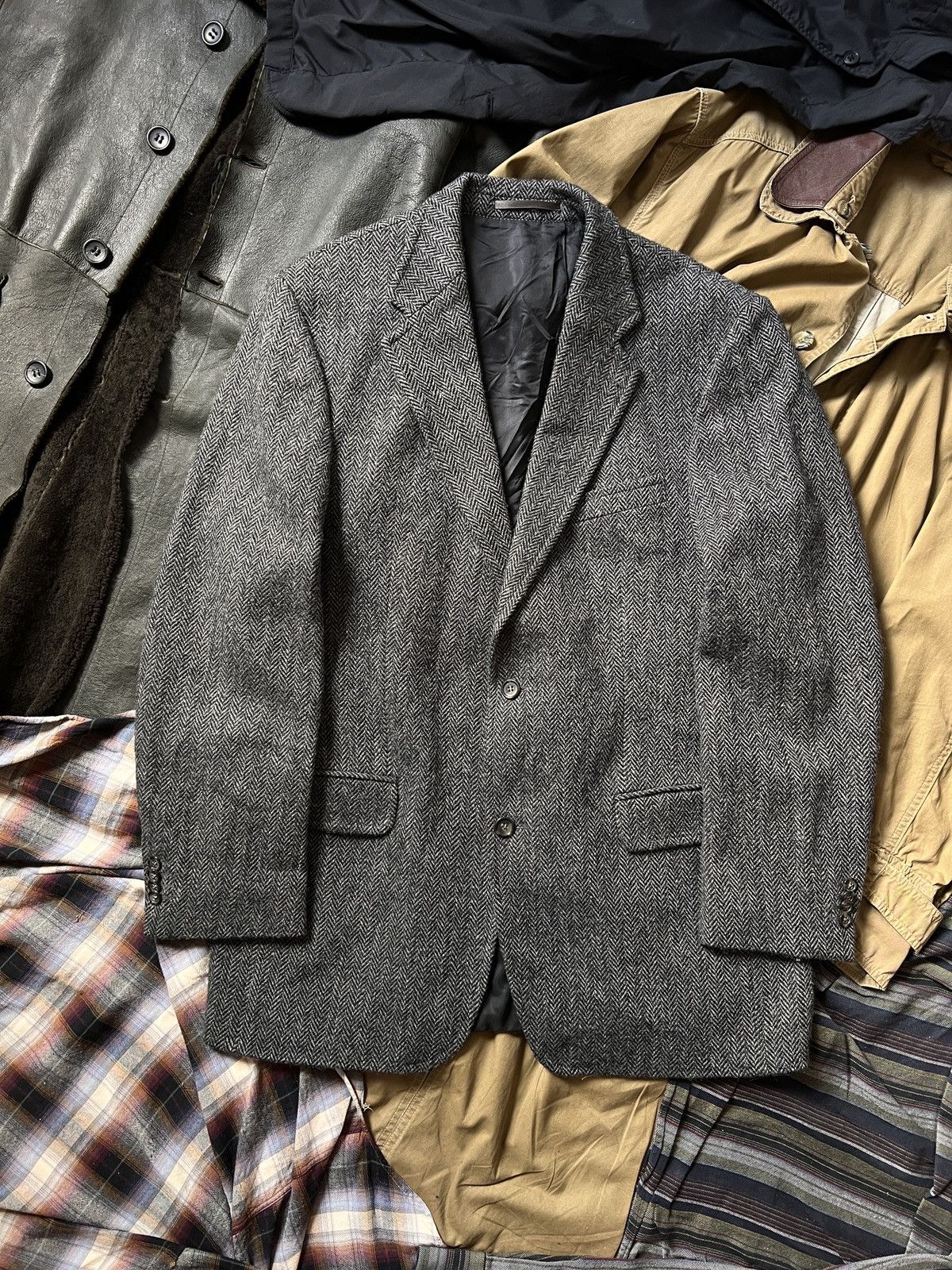 Harris Tweed Vintage J.Philipp Germany 100% Wool Harris Tweed Blazer Size 52S - 3 Thumbnail