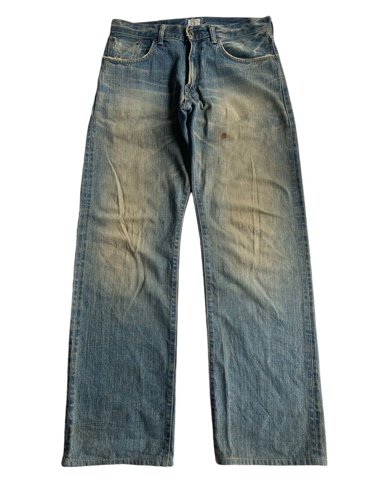 Edwin EDWIN 505Z JAPANESE FADED & RUSTY SELVEDGE DISTRESSED DENIM Size US 34 / EU 50 - 1 Thumbnail