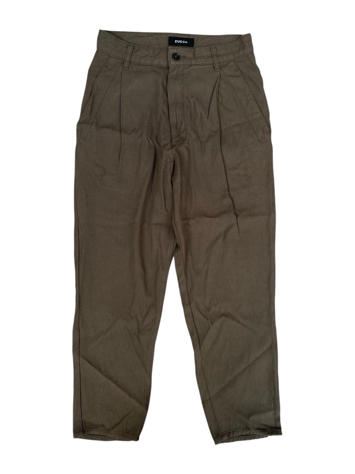 Issey Miyake RARE🔥ZUCCa Pleated Tapered Pants Olive Khaki Japan Size US 30 / EU 46 - 1 Thumbnail