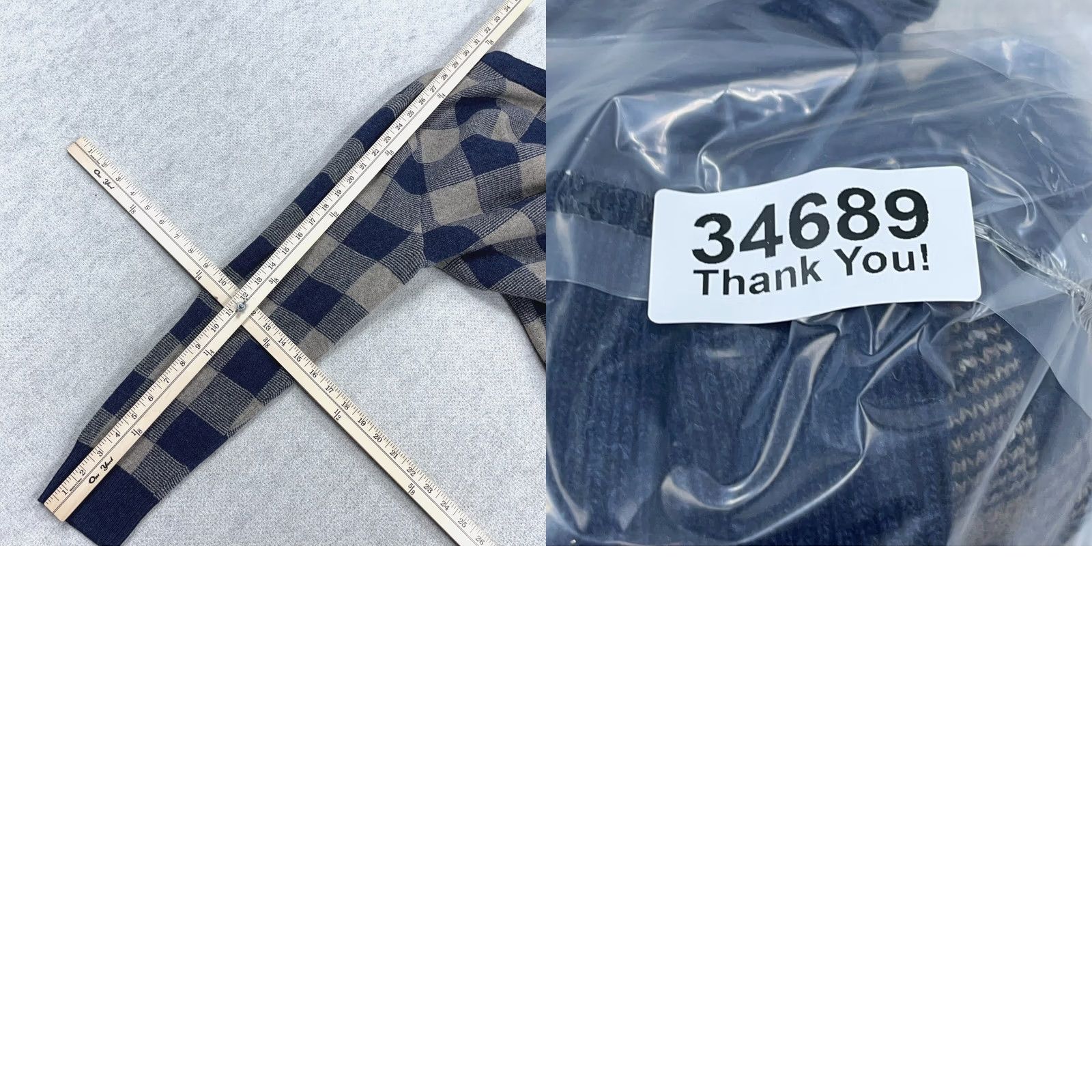 J.Crew J Crew Cardigan Sweater Men Medium Navy Blue Cream Plaid Merino Wool Grandpa Size US M / EU 48-50 / 2 - 8 Thumbnail