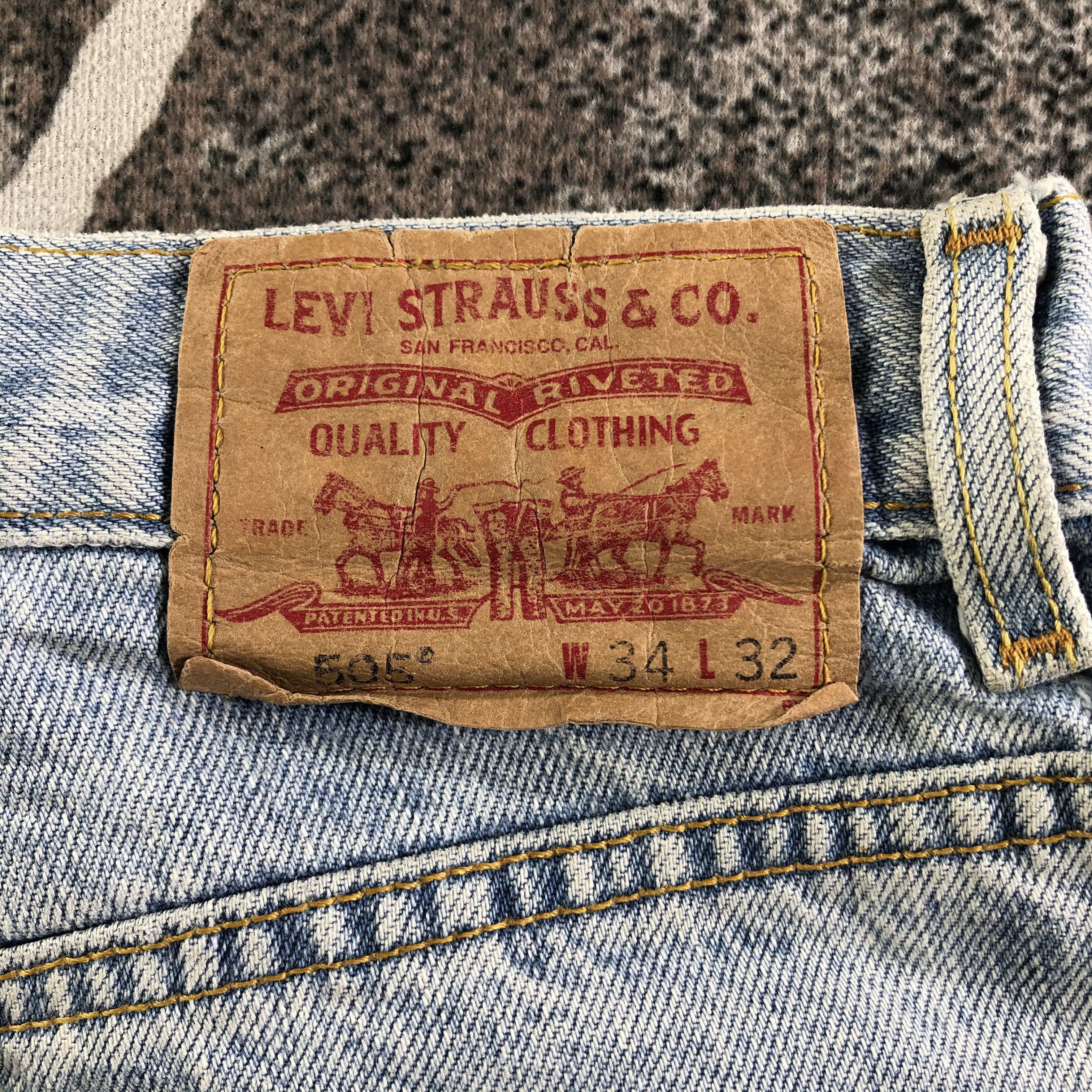 Levi's Vintage Levis 505 Jeans Ripped Denim KJ3090 Size US 33 - 5 Thumbnail