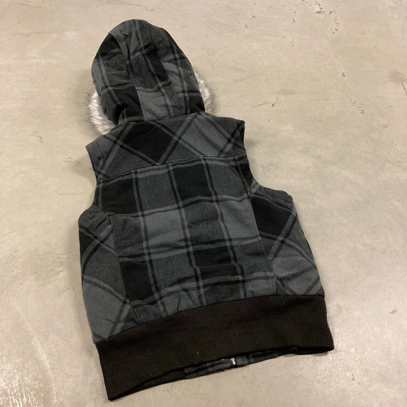 Ocean Pacific Y2K fur hood OP flannel vest jacket Size M / US 6-8 / IT 42-44 - 2 Thumbnail