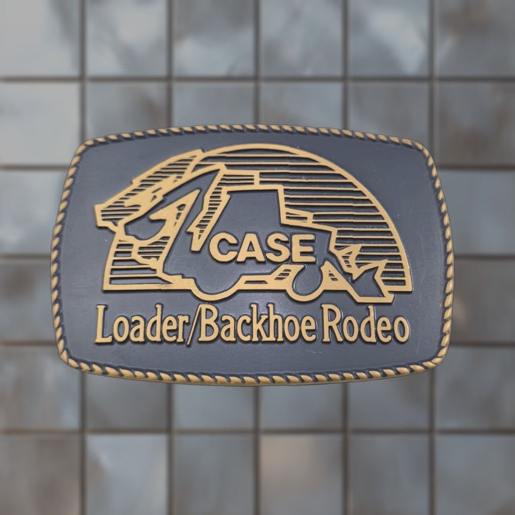 Equipment Case Buckle Mens Gold Brass Western Loader Backhoe Rodeo Logo Construction Size ONE SIZE - 1 Thumbnail