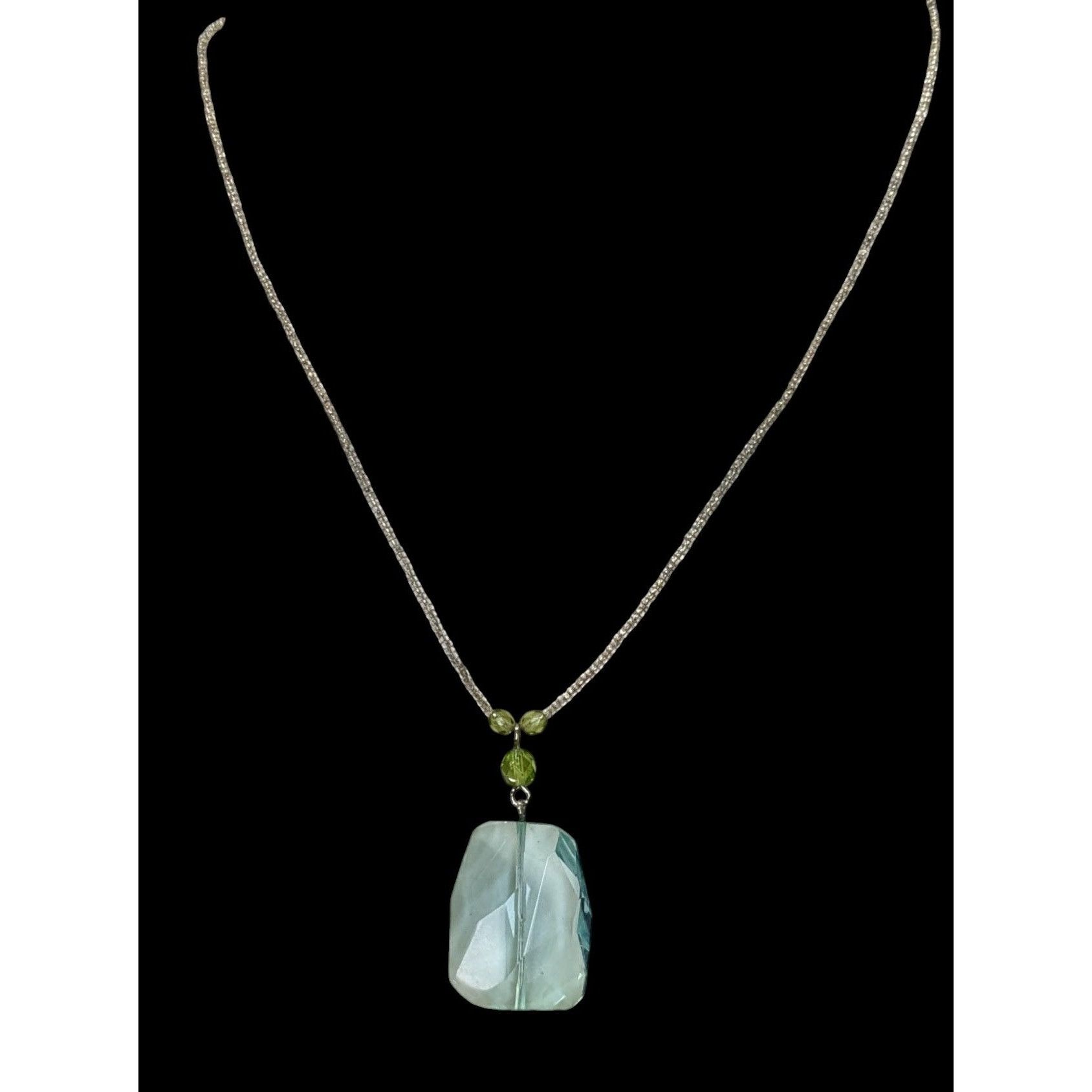 Other Baked Beads Aqua Glass Pendant Necklace Size ONE SIZE - 3 Thumbnail