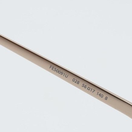 Fendi Fendi FE50091U 028 Semi Rim Eyeglasses Gold 56mm Square Fram Size ONE SIZE - 4 Thumbnail