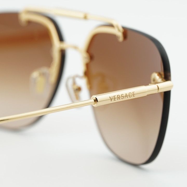 Versace Versace VE2296 100213 Sunglasses Gold Aviator Frame, Brown G Size ONE SIZE - 6 Thumbnail
