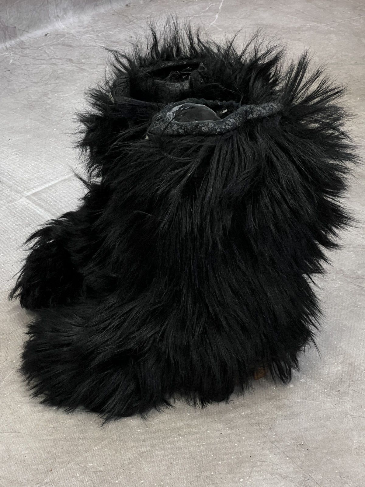 Japanese Brand Rick owrns style black leather boots fur faux opium style Size US 9 / EU 42 - 10 Thumbnail