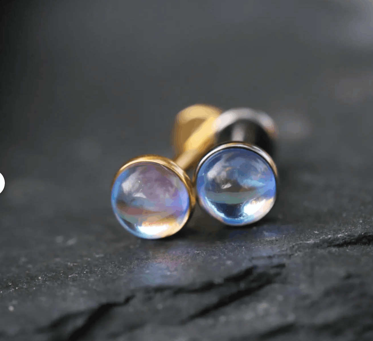 Other Titanium Moonstone Push Pin Labret Stud Earring Size ONE SIZE - 1 Thumbnail