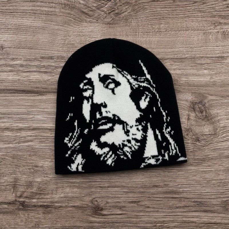 Other Black White Opium Avantgarde Knit Hat jesus ALT Size ONE SIZE - 1 Preview