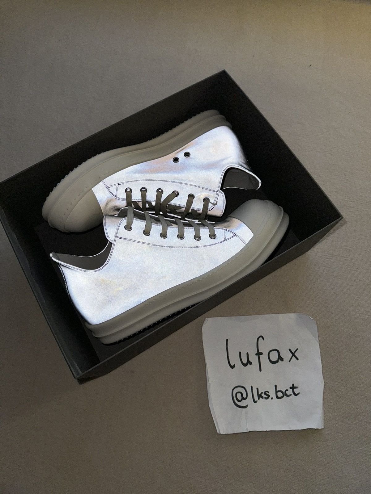 Rick Owens NEW | * 1 OF 1 SAMPLE * FW22 RUNWAY REFLEX LOWTOP RAMONES 44 Size US 11 / EU 44 - 2 Thumbnail