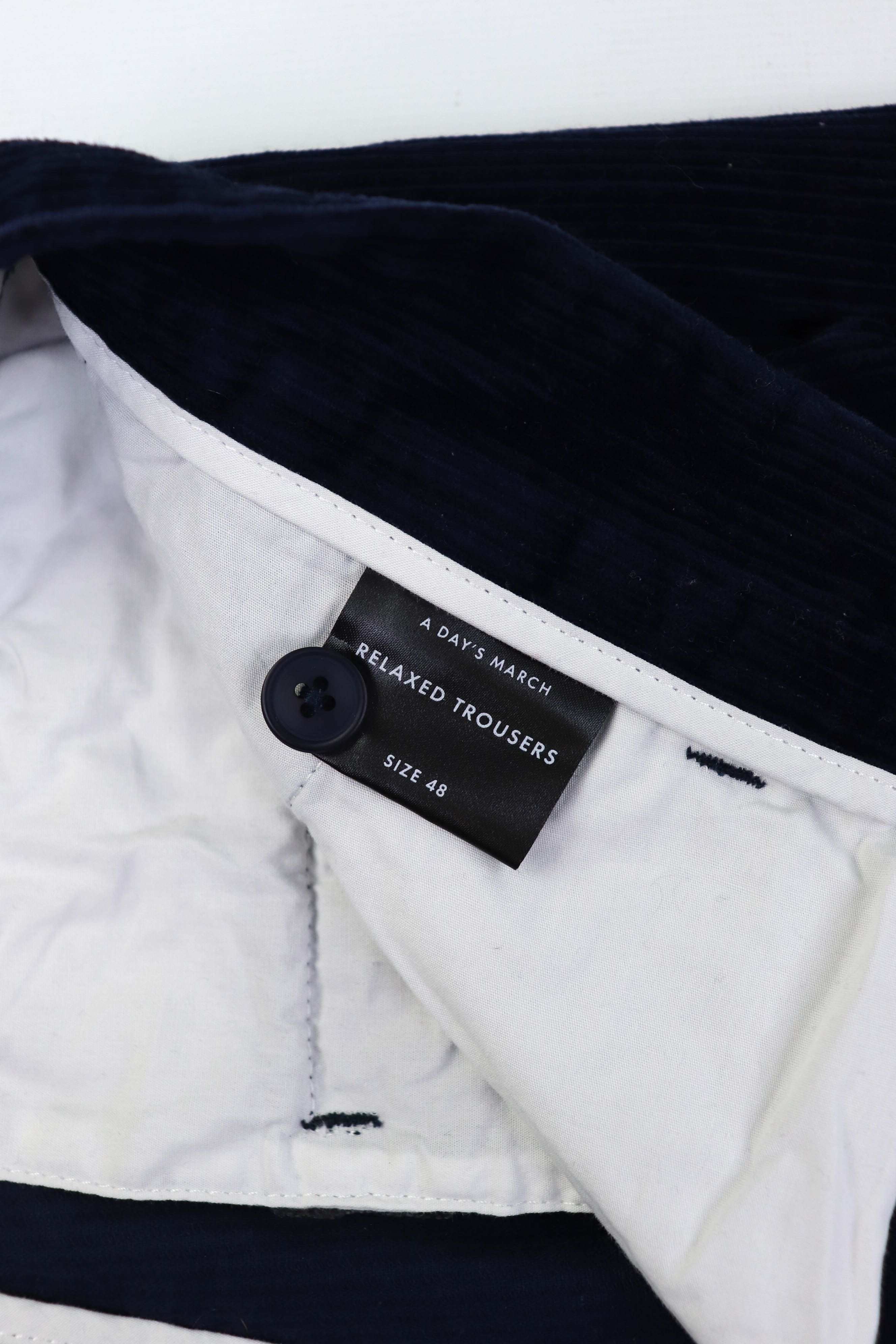 A Day's March A Day's March Blue Corduroy Relaxed Fit Tapered Leg Pants Size US 32 / EU 48 - 10 Thumbnail