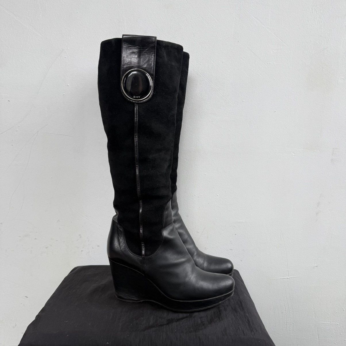 Hysteric Glamour Shy Italy Wedge Knee High Leather Boots Isabel Marant Type Size US 8 / IT 38 - 1 Thumbnail