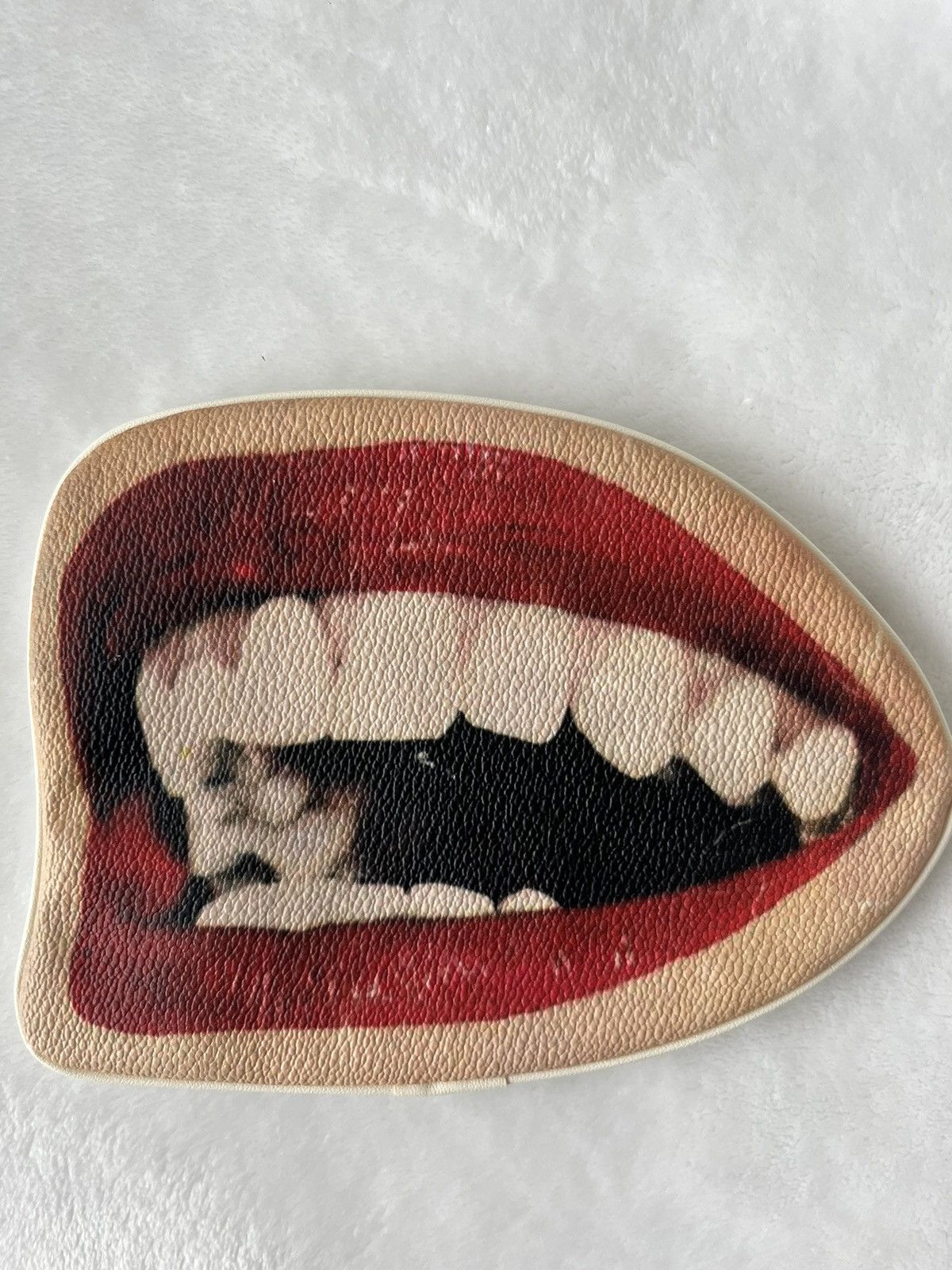 image of Jun Takahashi x Undercover Lip Coin Pouch / Wallet in Red, Men's
