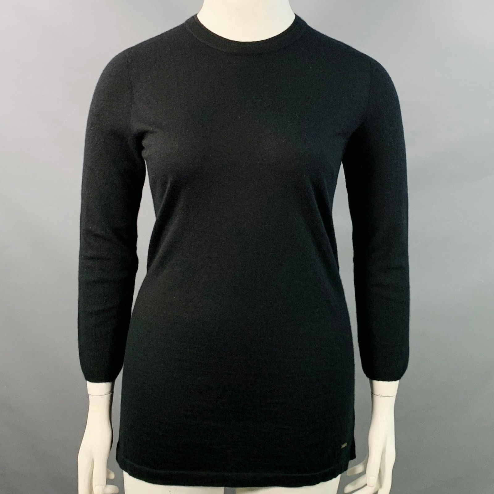 Akris AKRIS Size 12 Black Cashmere Layered Crew Neck Pullover Size XL / US 12-14 / IT 48-50 - 1 Thumbnail