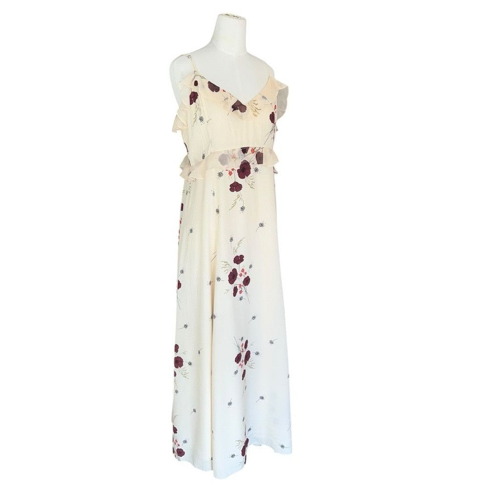 Joie JOIE NWT Joie Cassiel Floral 100% Silk Ruffle Maxi Dress in Size L / US 10 / IT 46 - 6 Thumbnail