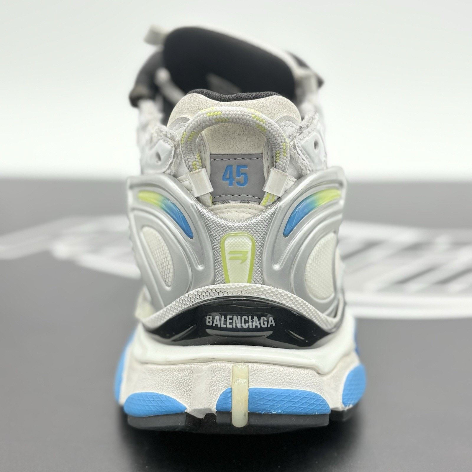 Balenciaga Balenciaga Runner ' White Yellow Blue ' EXCELLENT CONDITION! Size US 12 / EU 45 - 3 Thumbnail