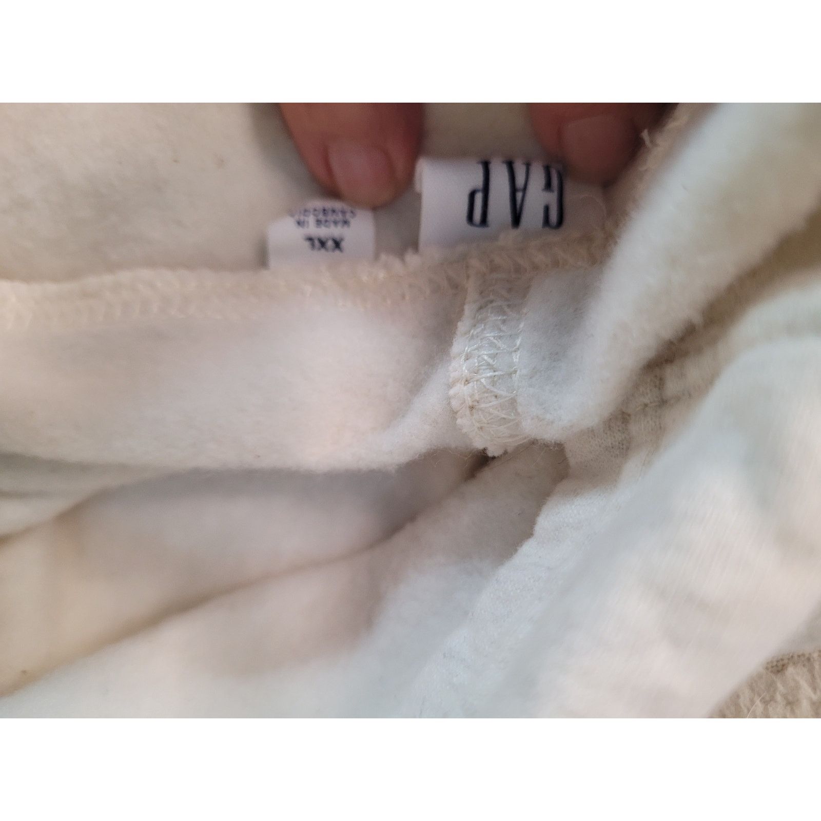 Gap Gap Cream Hoodie Logo Sz 2X Size XXL / US 16-18 / IT 52-54 - 5 Thumbnail