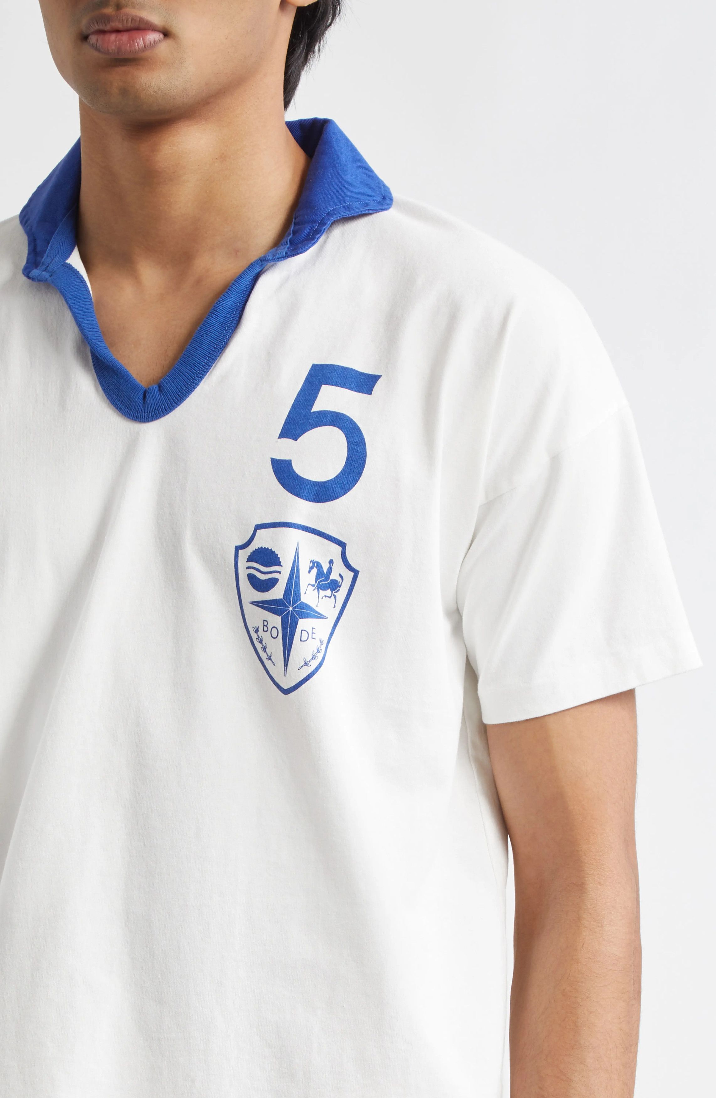 Bode Recreation Polo Shirt Cream/Blue Size US S / EU 44-46 / 1 - 4 Thumbnail