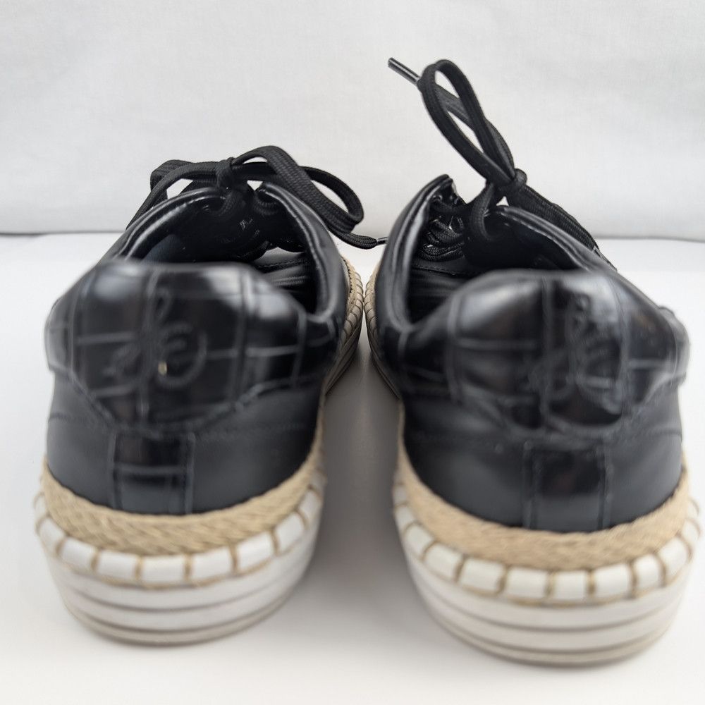 Sam Edelman Sam Edelman Black Faux Leather Espadrille Platform Sneakers Size US 8 / IT 38 - 3 Thumbnail