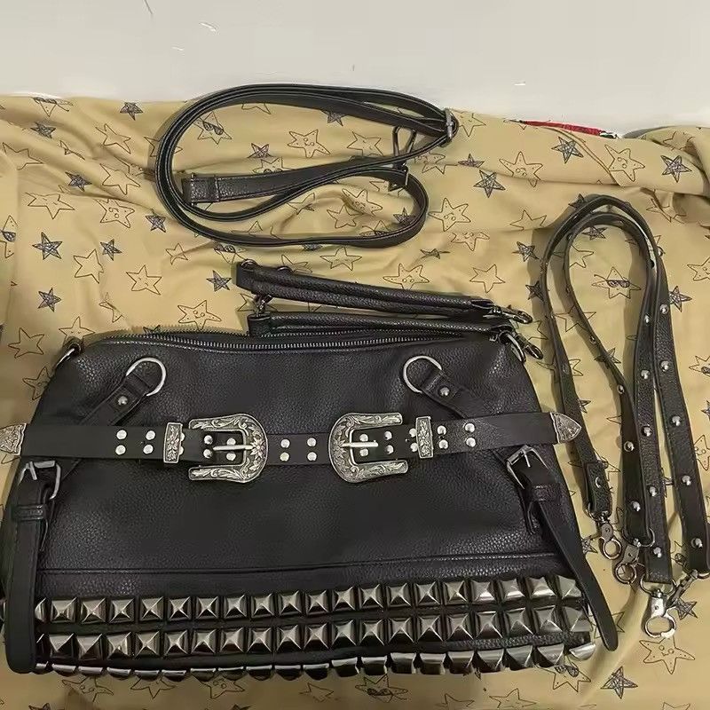 Designer Streetwear Gothic Punk Capacity Cowboy Shoulder Handbag Bag Size ONE SIZE - 3 Thumbnail