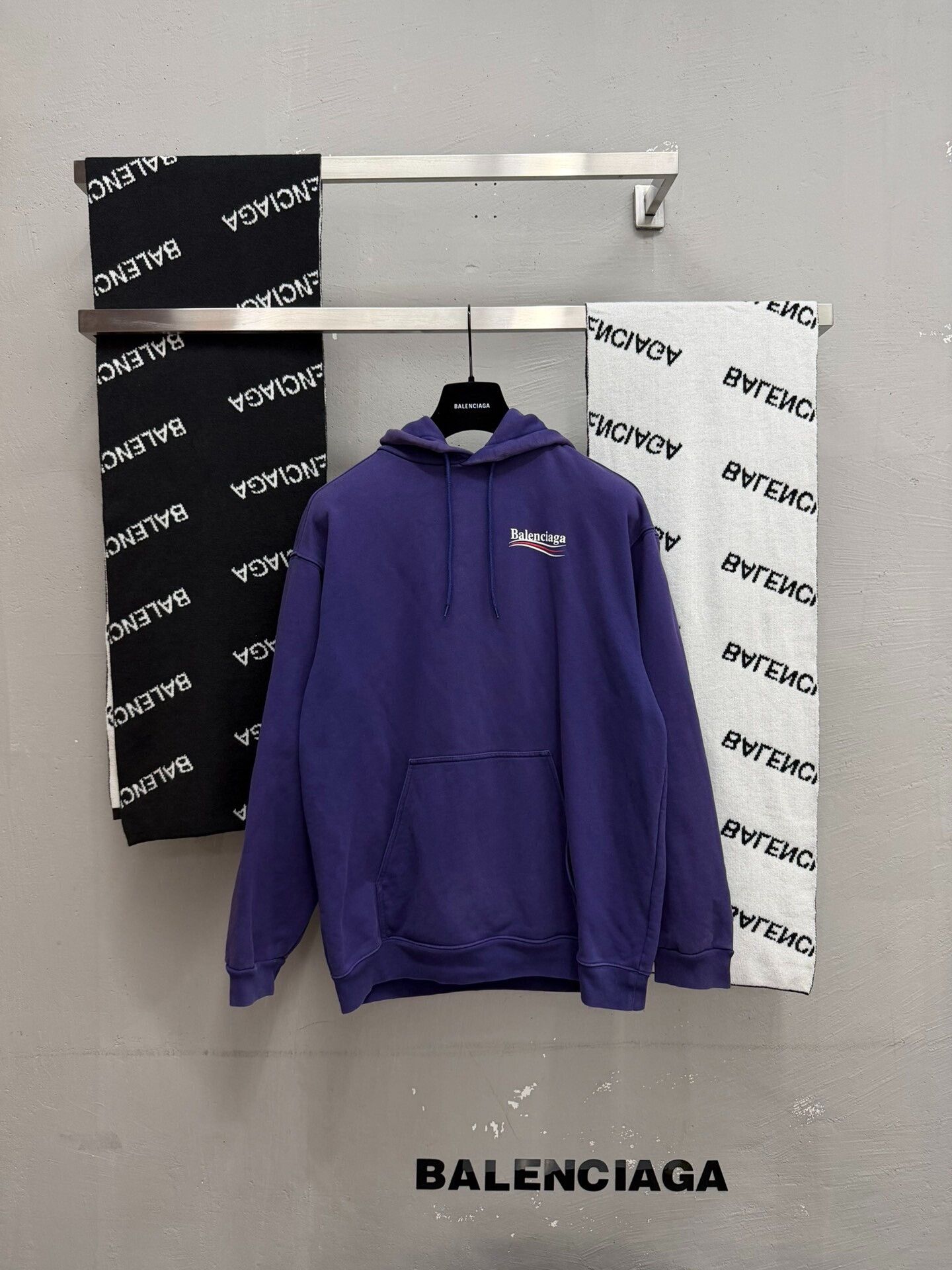 Balenciaga balenciaga purple hoodie with waves design | Grailed