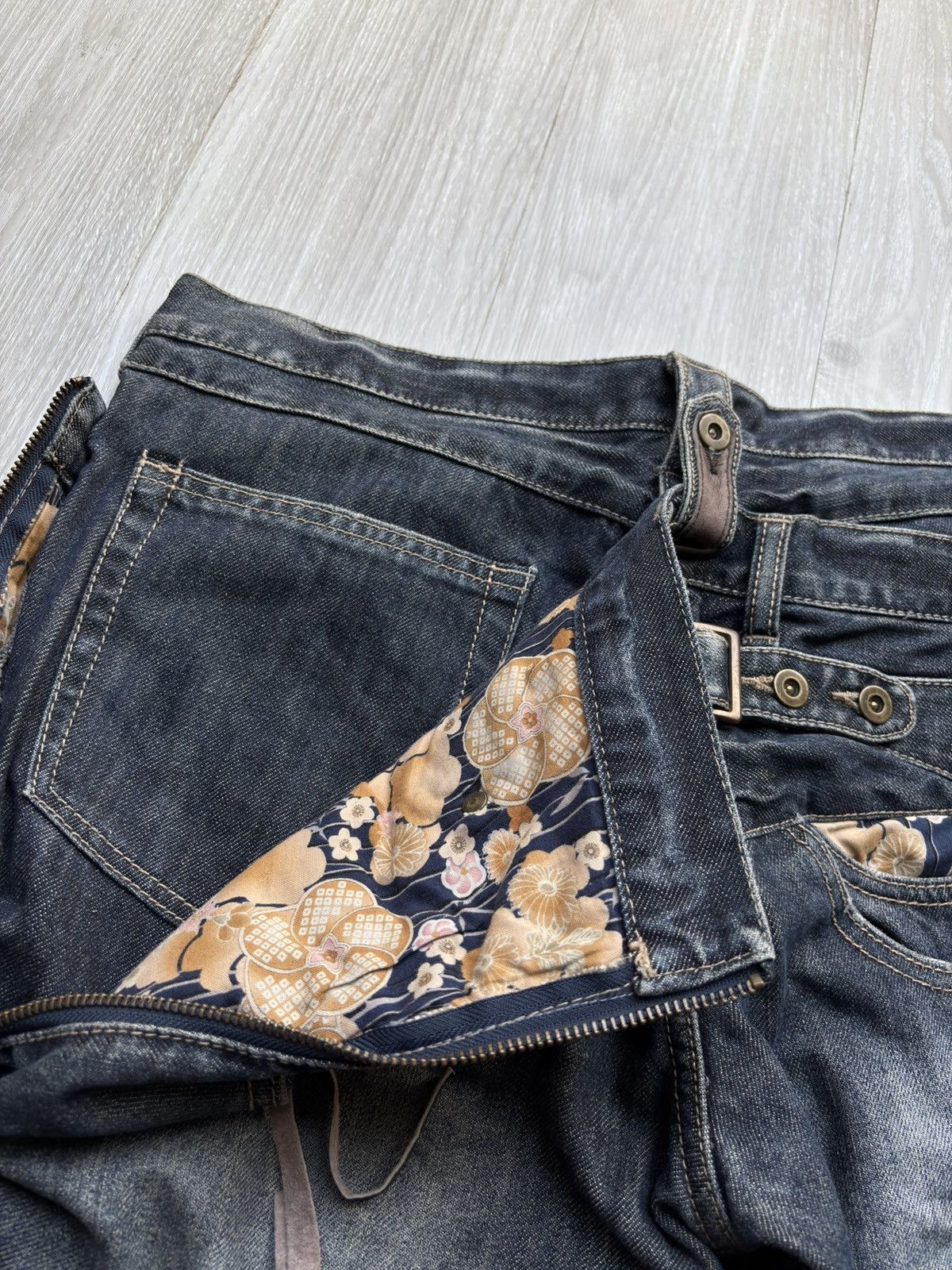 Japanese Brand PPFM double waist jeans Size US 33 - 8 Thumbnail