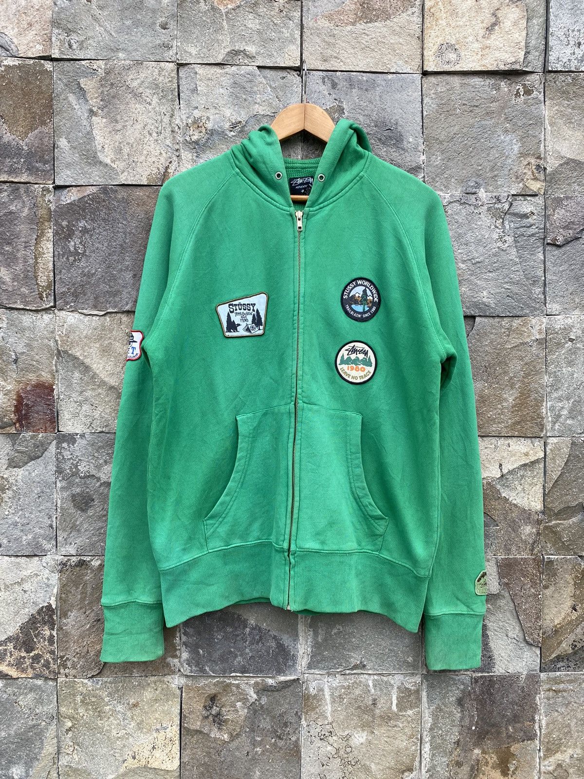 Stussy Vintage Stussy Patch Thermal Zipp Hoodie Size US M / EU 48-50 / 2 - 1 Thumbnail