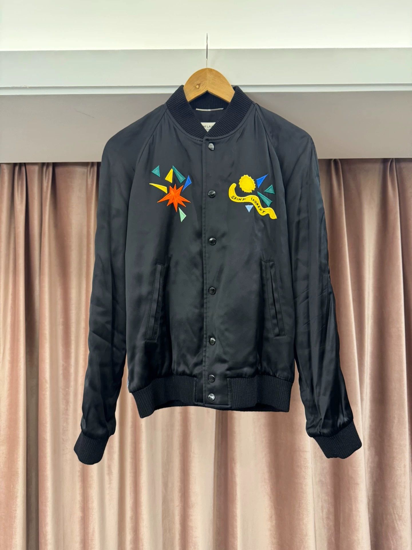 Saint Laurent Paris SLP Black Silk-Cotton Embroidered Coat 44-46 New Size US S / EU 44-46 / 1 - 1 Thumbnail