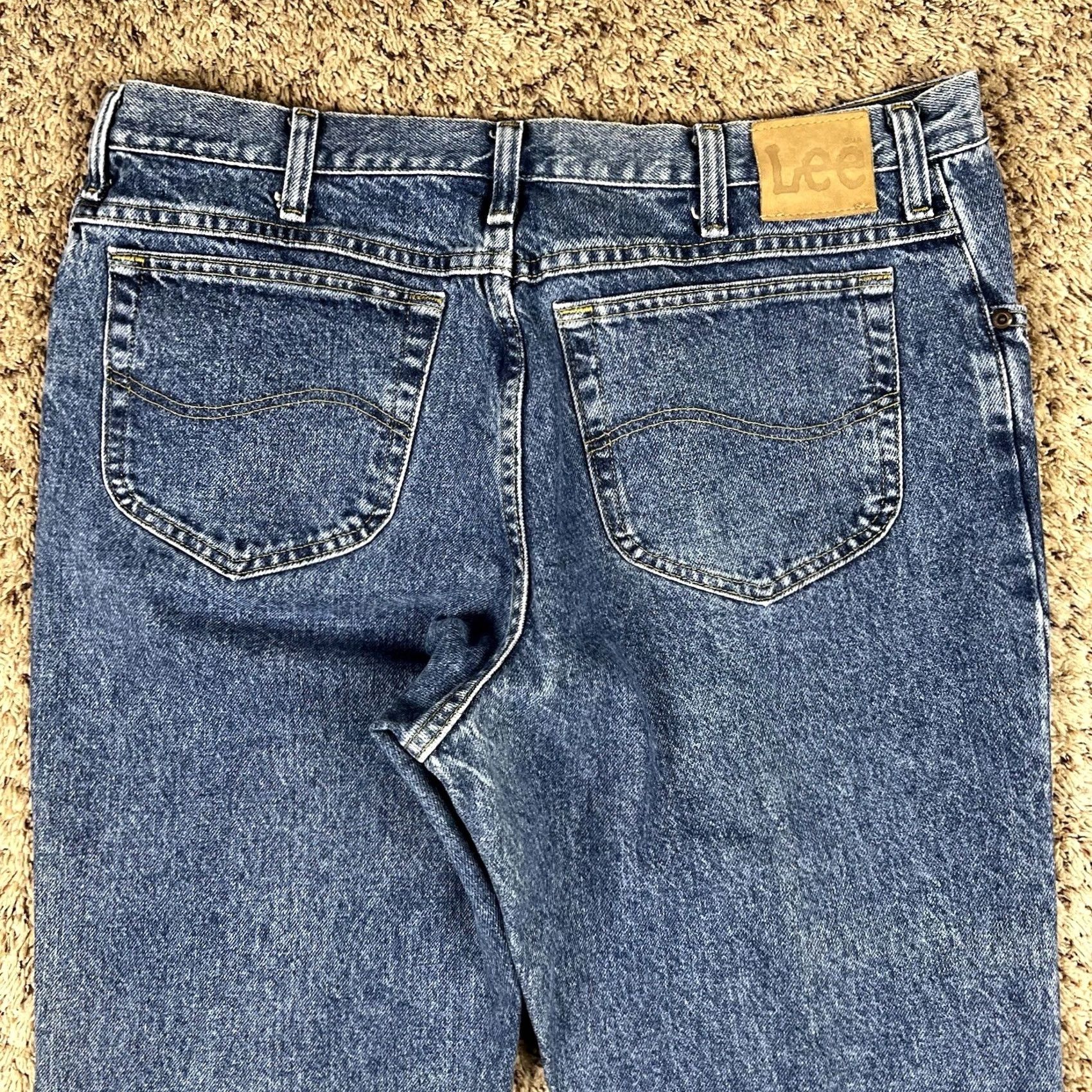 Lee VINTAGE Lee Riders Jeans Mens 38x31 Blue Medium Wash Denim Grunge Logo Jeans Size US 38 / EU 54 - 6 Thumbnail