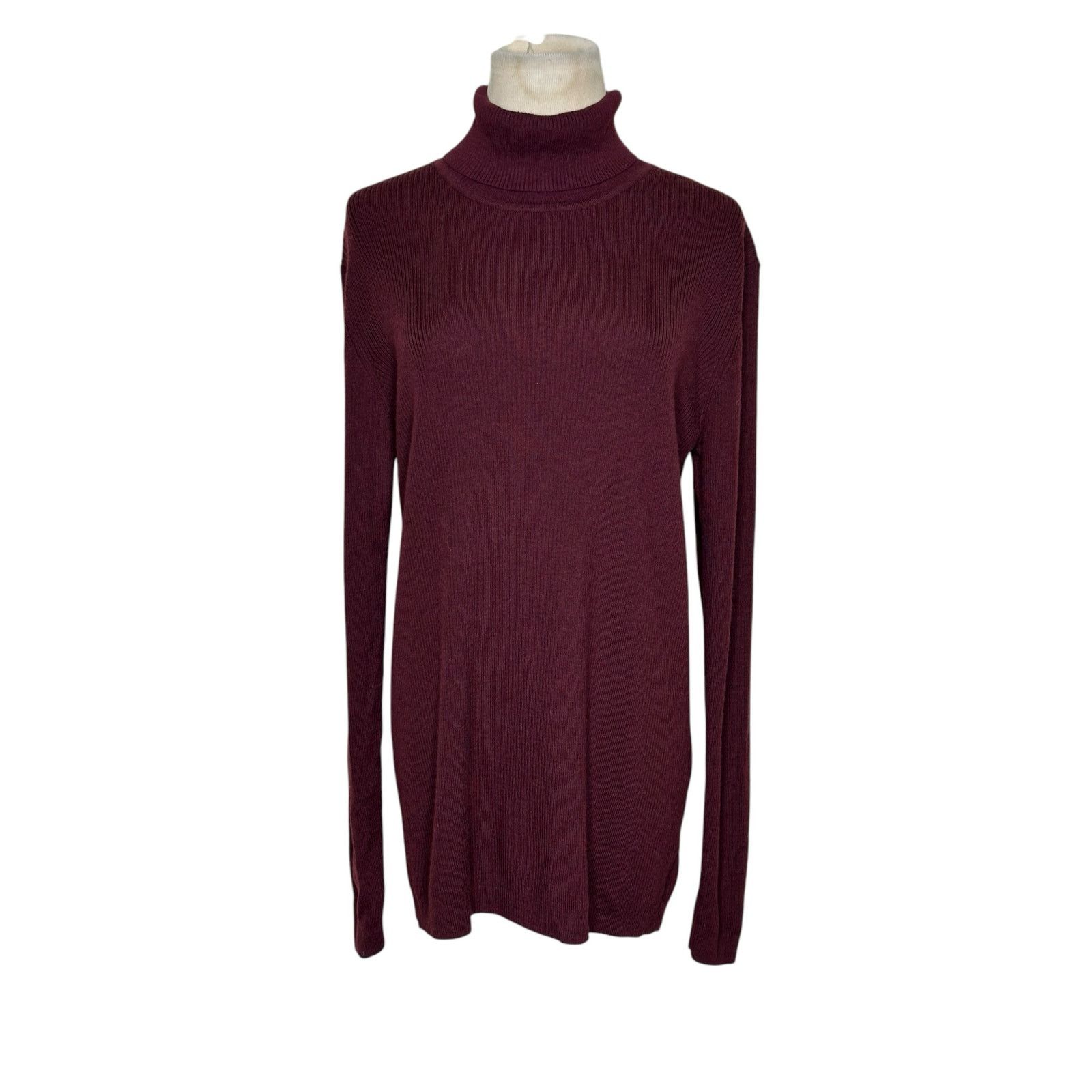 Muji Muji burgundy knit turtle neck sweater size Large Size L / US 10 / IT 46 - 1 Thumbnail