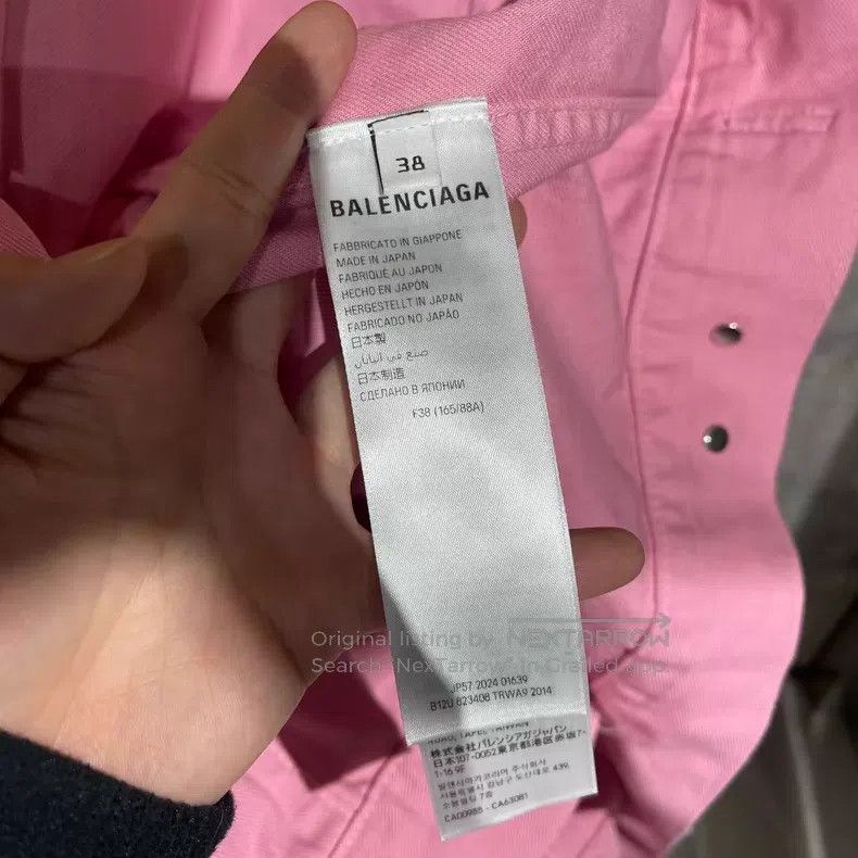 Balenciaga Balenciaga White Letter Logo Denim Jacket Size XS / US 0-2 / IT 36-38 - 4 Thumbnail