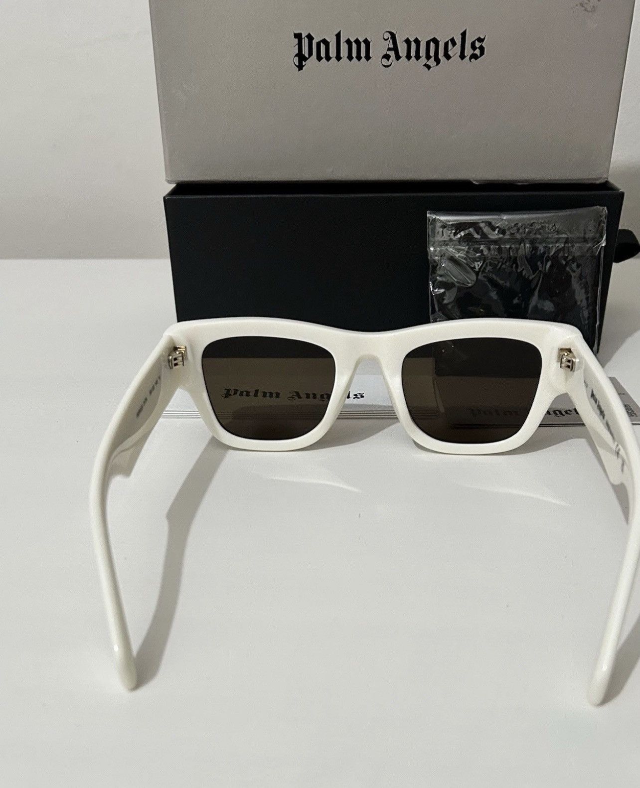 Palm Angels PALM ANGELS Sunglasses White Rectangle Volcan Gold Mirror Size ONE SIZE - 6 Thumbnail