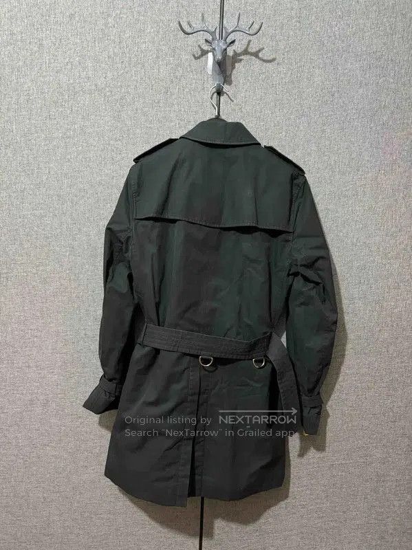Burberry Burberry Black Leather Logo Embroidered Trench Coat. Size US S / EU 44-46 / 1 - 2 Thumbnail
