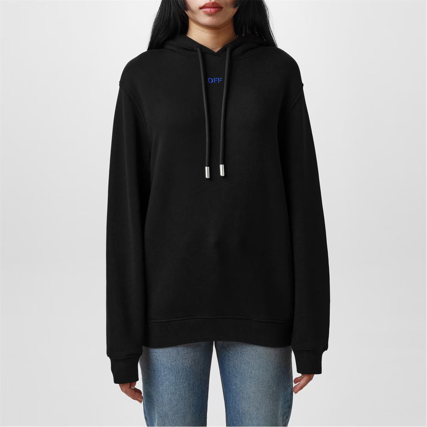 Off-White o1g2r1mq1224 Embroidered Hoodie in Black Size S / US 4 / IT 40 - 3 Thumbnail