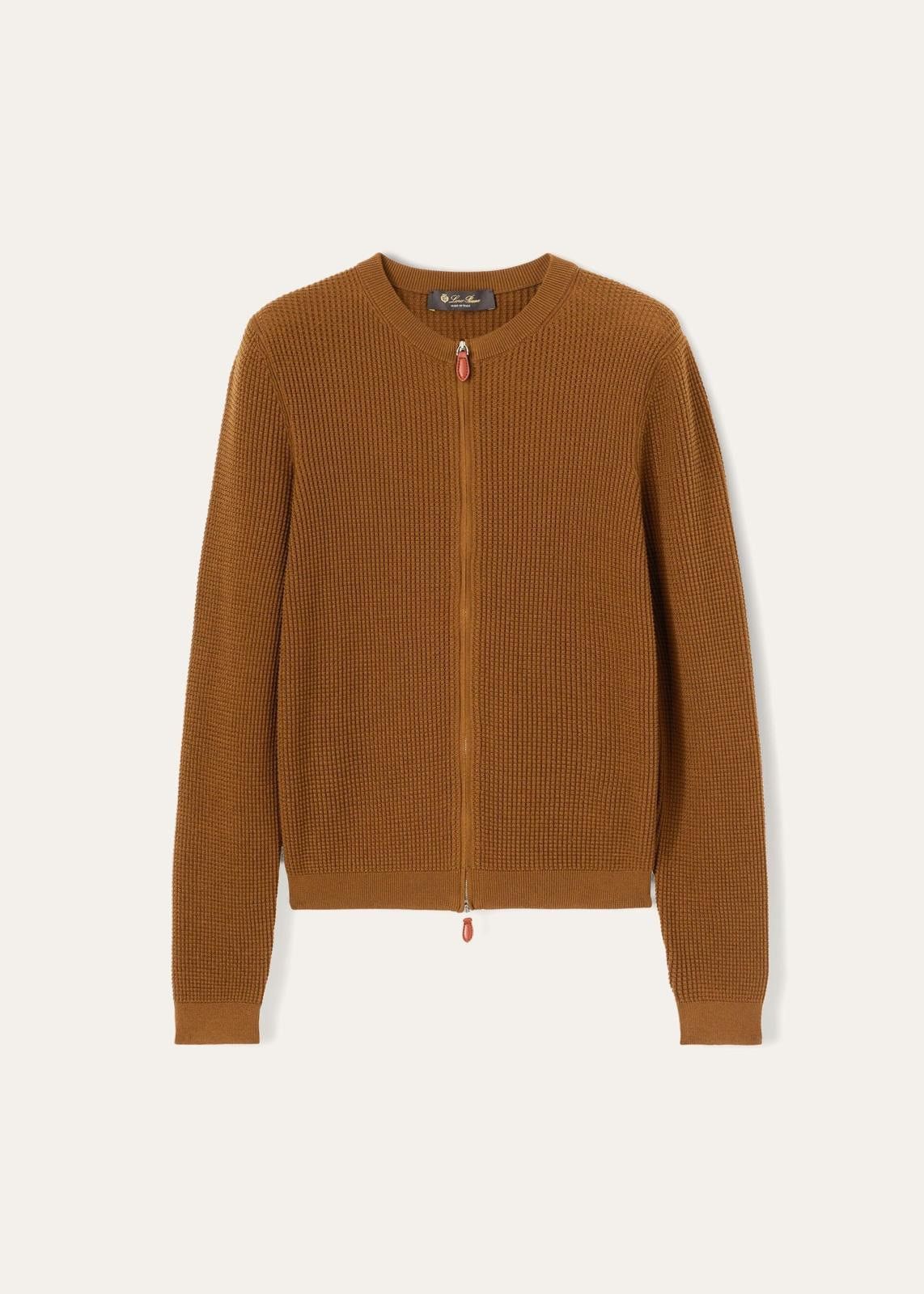 o1srvl11e0125 Puno Cotton Silk Bomber Jacket in Brown