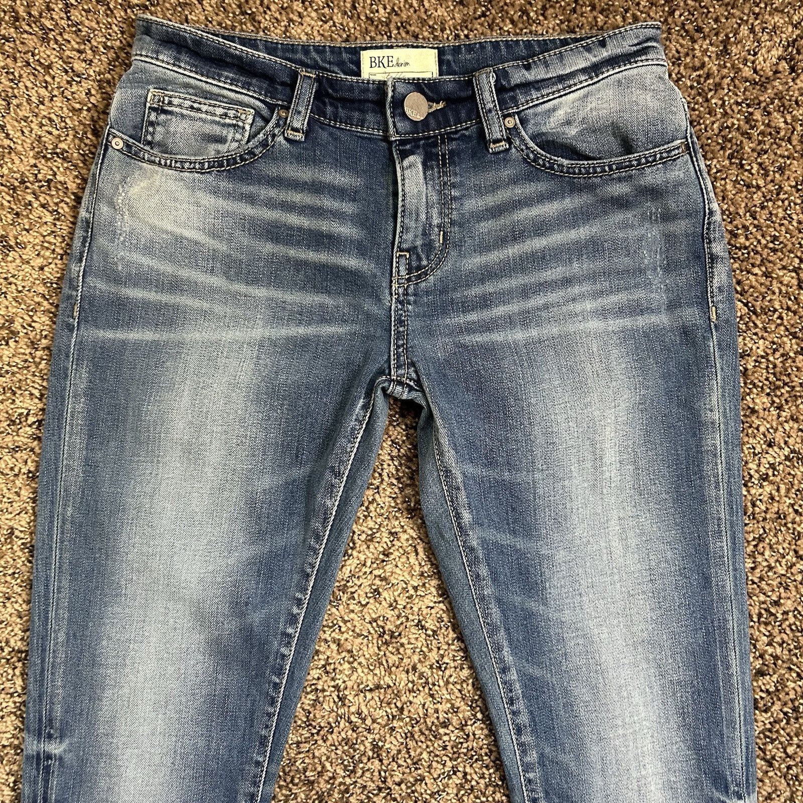 BKE BKE Stella Skinny Womens Size 25R Medium Wash Denim Low Rise Size 25" / US 0 / IT 36 - 2 Thumbnail