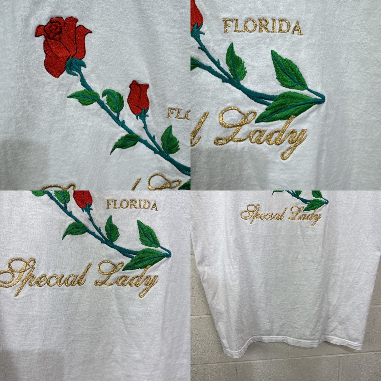 Delta VINTAGE Delta Embroidered Roses T-Shirt XL White Casual 90s Womens Size XL / US 12-14 / IT 48-50 - 8 Thumbnail