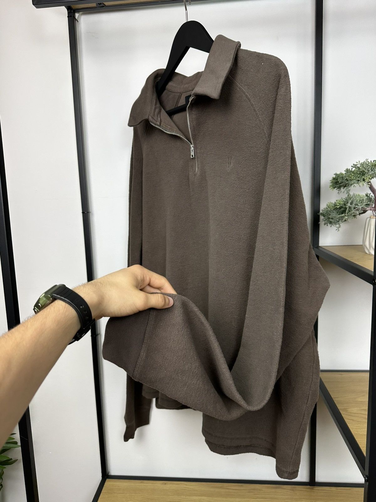 Allsaints ALLSAINTS 1/4 Zip Up Shirt Long Sleeve Polo Pullover Men’s Size US XXL / EU 58 / 5 - 10 Thumbnail