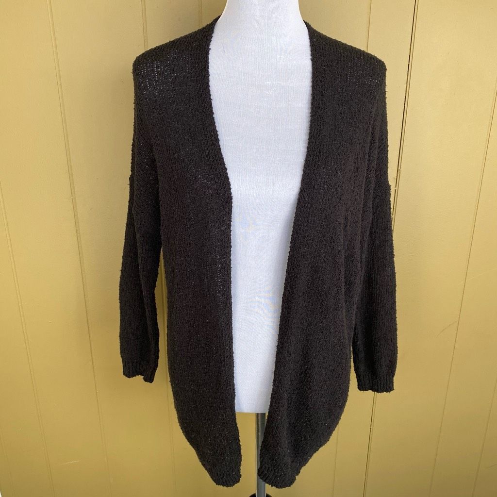 Mossimo Mossimo women S open front loose knit cardigan black Size S / US 4 / IT 40 - 1 Thumbnail