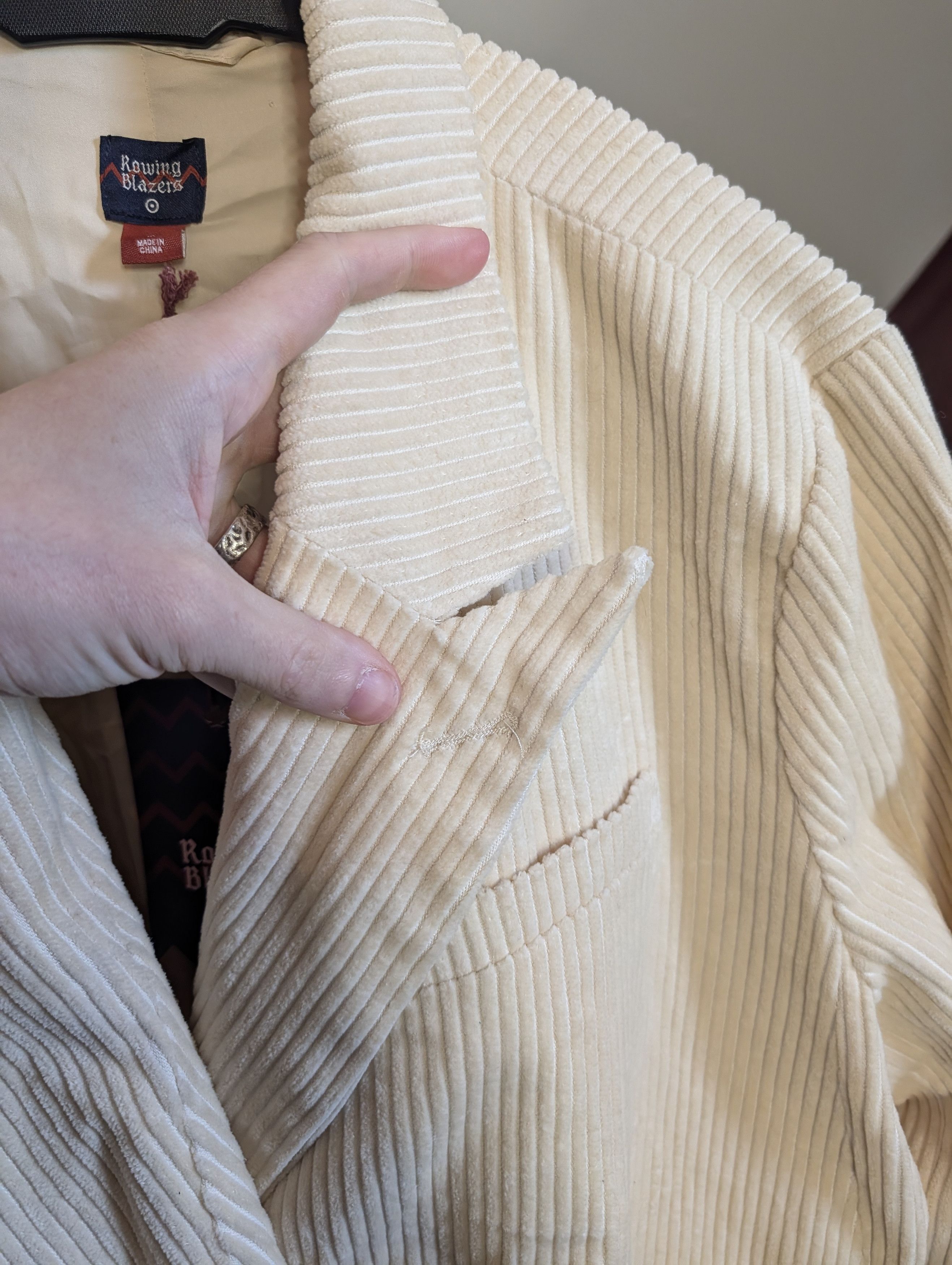 Rowing Blazers Cream corduroy gold button double breasted jacket NWT Size XL / US 12-14 / IT 48-50 - 4 Thumbnail