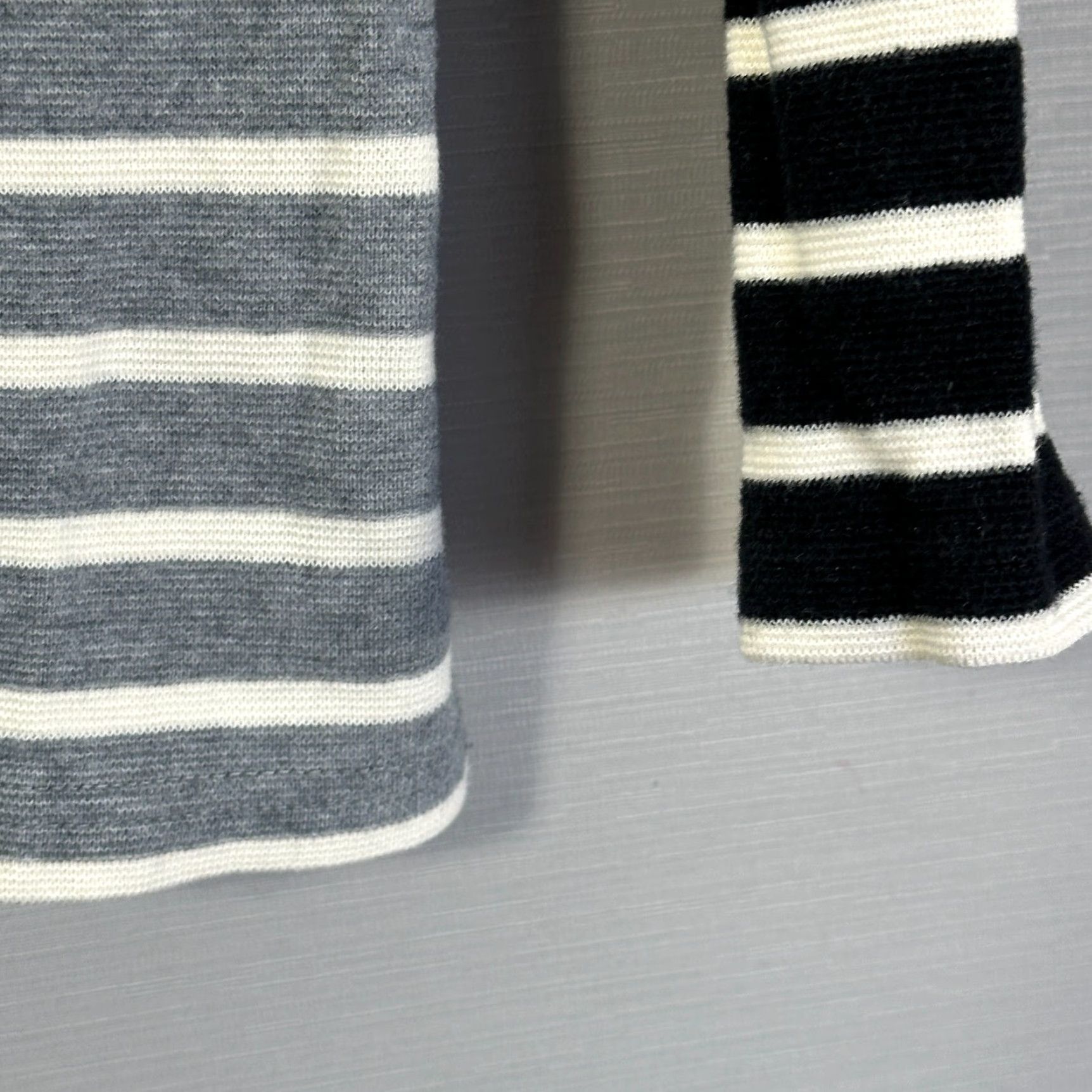 J.Crew J.CREW Top Womens M Stripe Knit Long Sleeve Pullover Gray Black Tee Size M / US 6-8 / IT 42-44 - 3 Thumbnail
