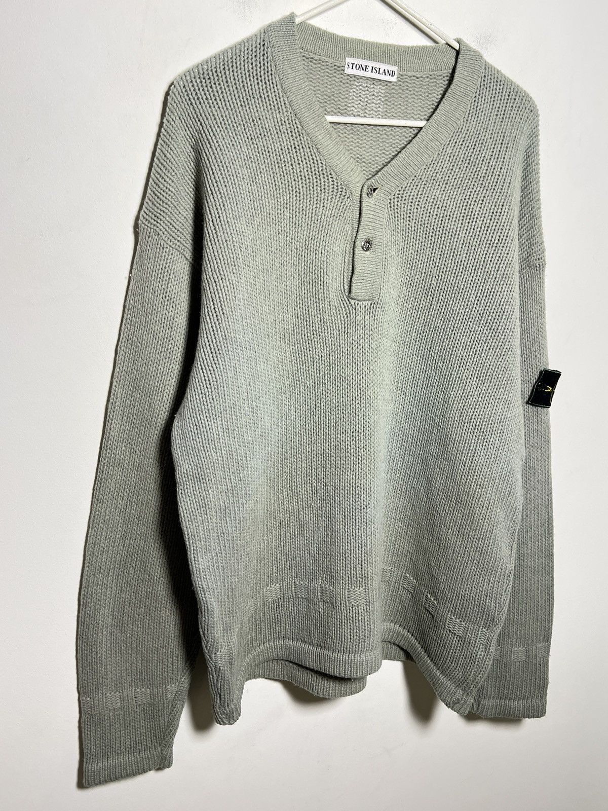 Stone Island stone island 80s knit v-neck vintage archive sweater Size US M / EU 48-50 / 2 - 10 Thumbnail