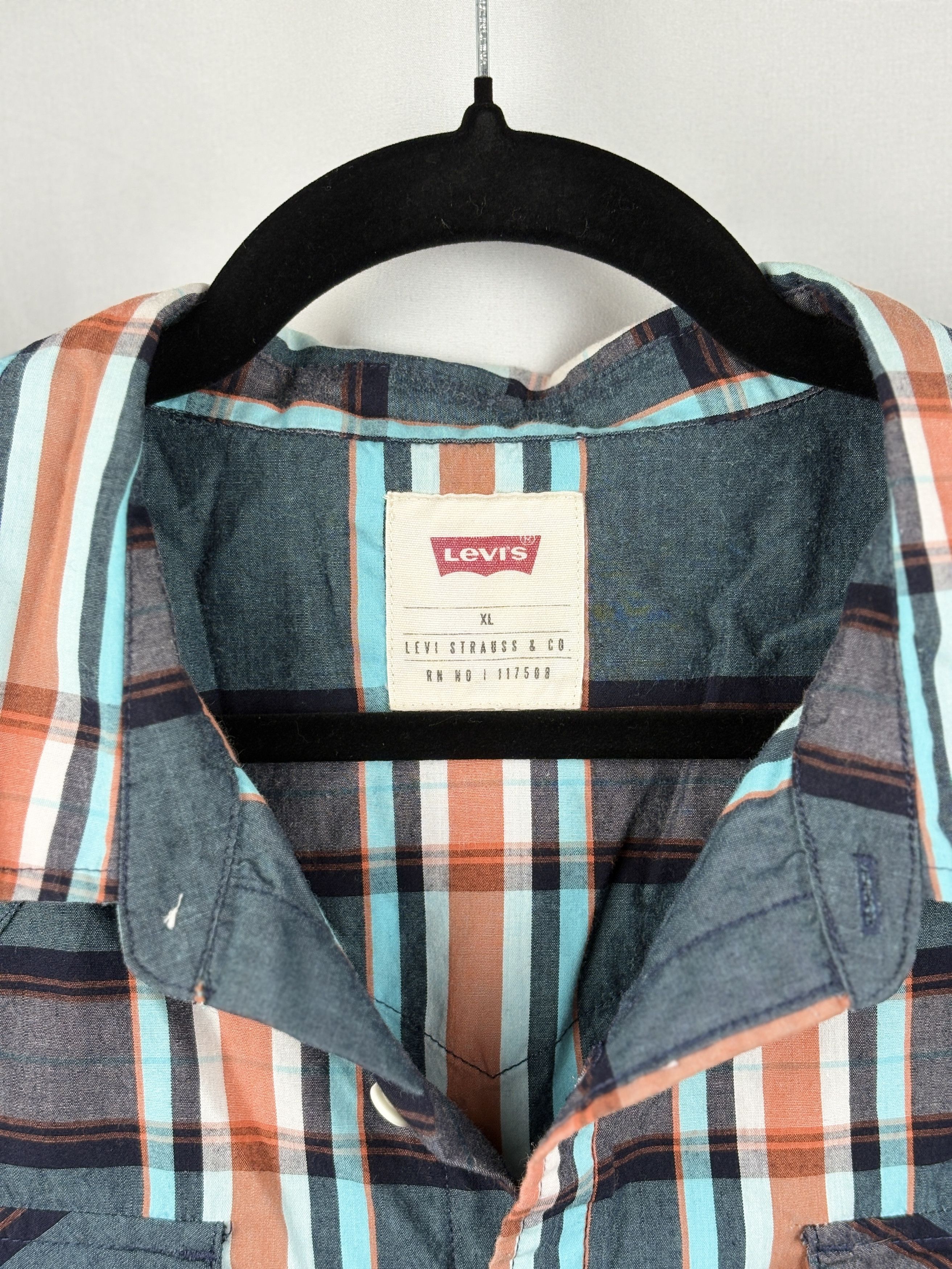 Levi's Levis Plaid Short Sleeve Button Up Shirt XL Size US XL / EU 56 / 4 - 4 Thumbnail