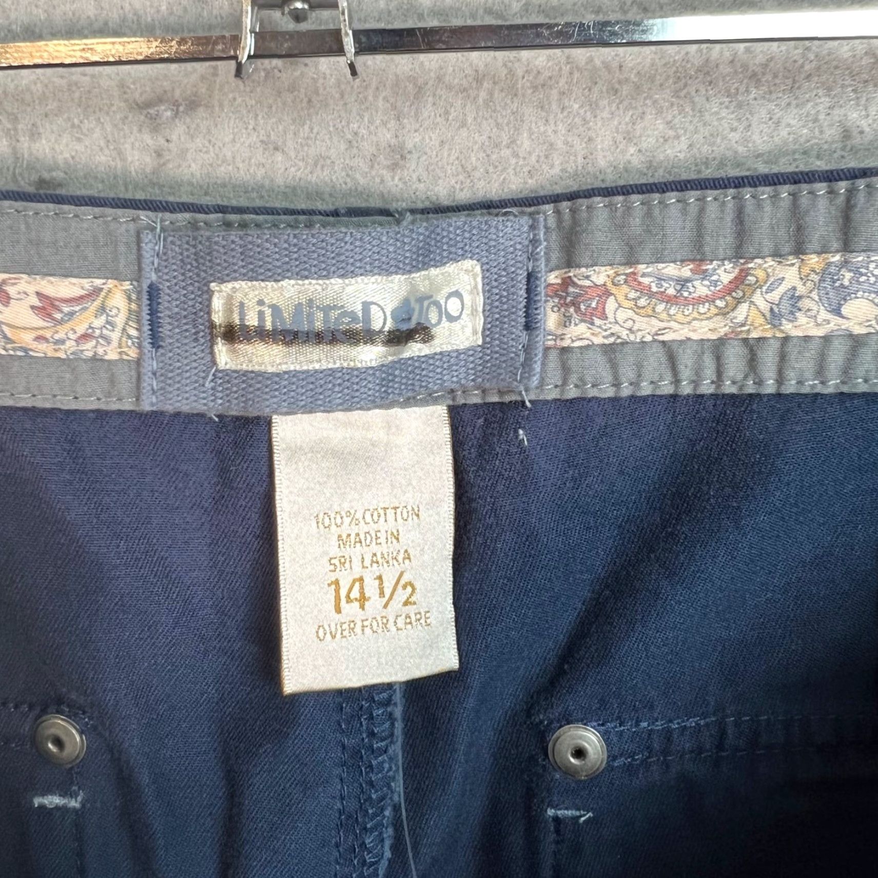 Vintage LIMITED Too Blue Cotton Flared Pants With Paisley Accent Womens Size 14 NEW Size 36" / US 14 / IT 50 - 3 Thumbnail