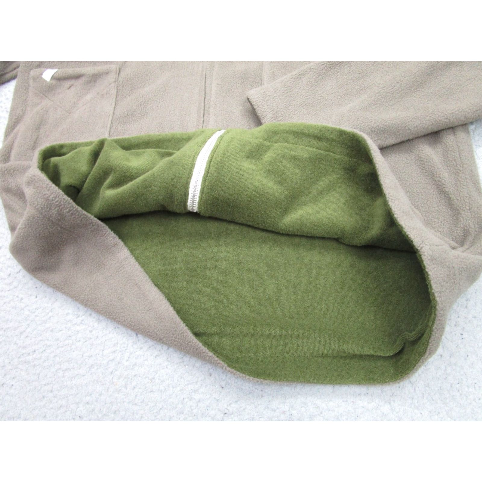 Vintage Garbstore Mens Fleece Jacket Brown Green Extra Large XL Chore Coat Size US L / EU 52-54 / 3 - 6 Thumbnail